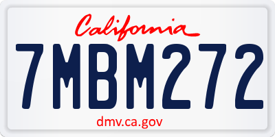 CA license plate 7MBM272