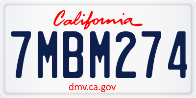CA license plate 7MBM274