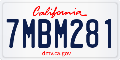 CA license plate 7MBM281