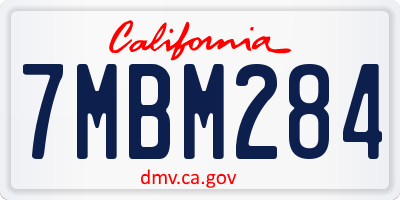 CA license plate 7MBM284