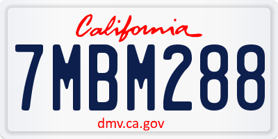 CA license plate 7MBM288