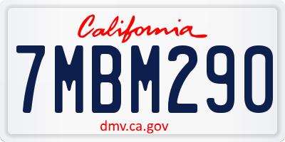 CA license plate 7MBM290