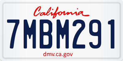 CA license plate 7MBM291