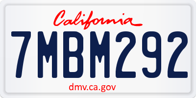 CA license plate 7MBM292