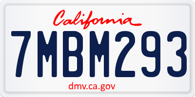 CA license plate 7MBM293