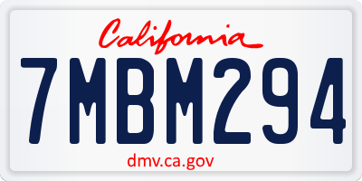 CA license plate 7MBM294