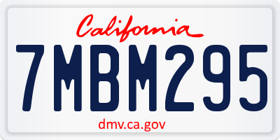 CA license plate 7MBM295