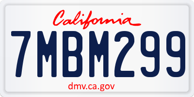 CA license plate 7MBM299