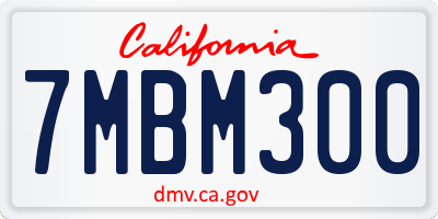 CA license plate 7MBM300