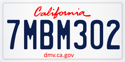 CA license plate 7MBM302