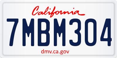 CA license plate 7MBM304