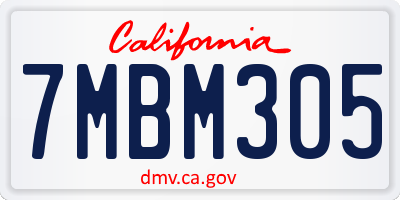 CA license plate 7MBM305
