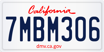 CA license plate 7MBM306