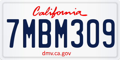 CA license plate 7MBM309