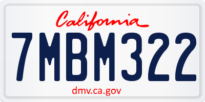 CA license plate 7MBM322