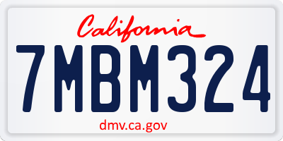 CA license plate 7MBM324