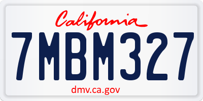CA license plate 7MBM327