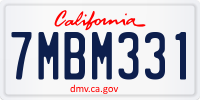 CA license plate 7MBM331
