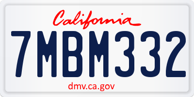 CA license plate 7MBM332