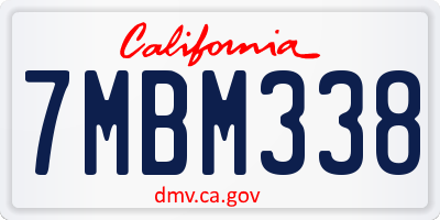 CA license plate 7MBM338