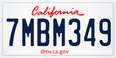CA license plate 7MBM349