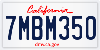 CA license plate 7MBM350