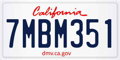 CA license plate 7MBM351