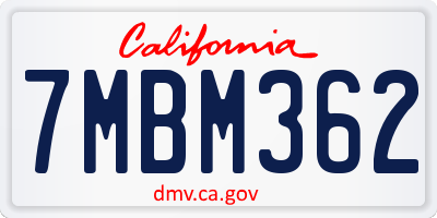CA license plate 7MBM362