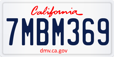 CA license plate 7MBM369