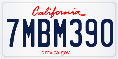 CA license plate 7MBM390