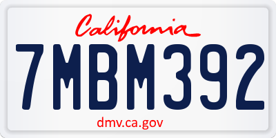 CA license plate 7MBM392