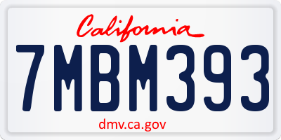 CA license plate 7MBM393