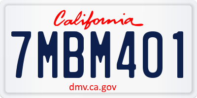 CA license plate 7MBM401