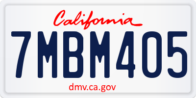 CA license plate 7MBM405