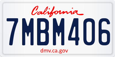 CA license plate 7MBM406