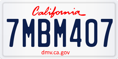 CA license plate 7MBM407