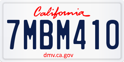 CA license plate 7MBM410