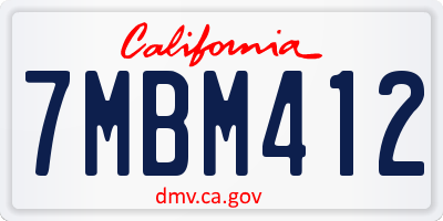 CA license plate 7MBM412