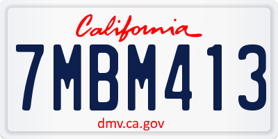 CA license plate 7MBM413