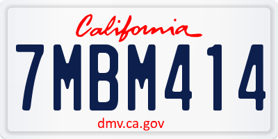 CA license plate 7MBM414