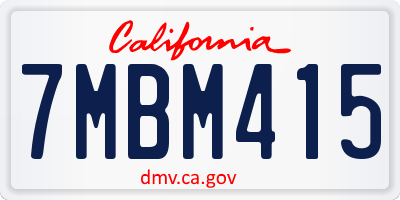 CA license plate 7MBM415