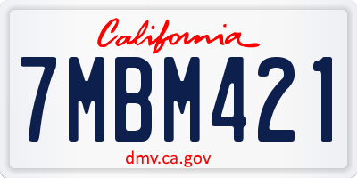 CA license plate 7MBM421