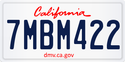 CA license plate 7MBM422