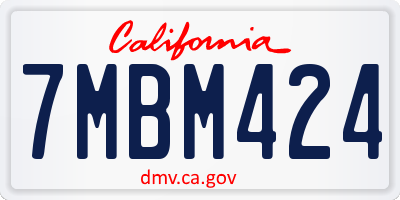 CA license plate 7MBM424