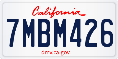 CA license plate 7MBM426