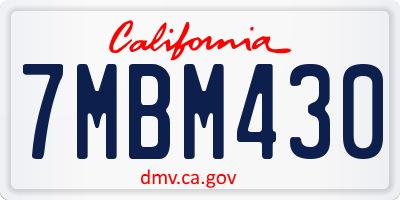 CA license plate 7MBM430