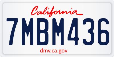 CA license plate 7MBM436