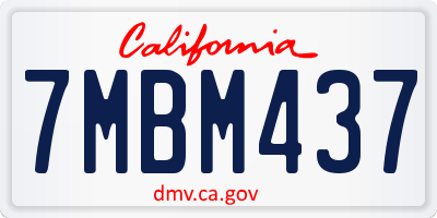 CA license plate 7MBM437