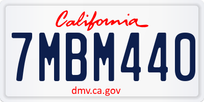 CA license plate 7MBM440