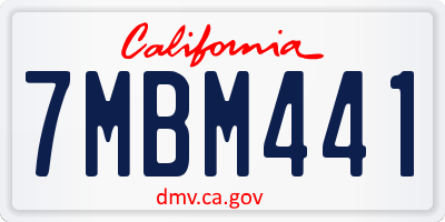 CA license plate 7MBM441